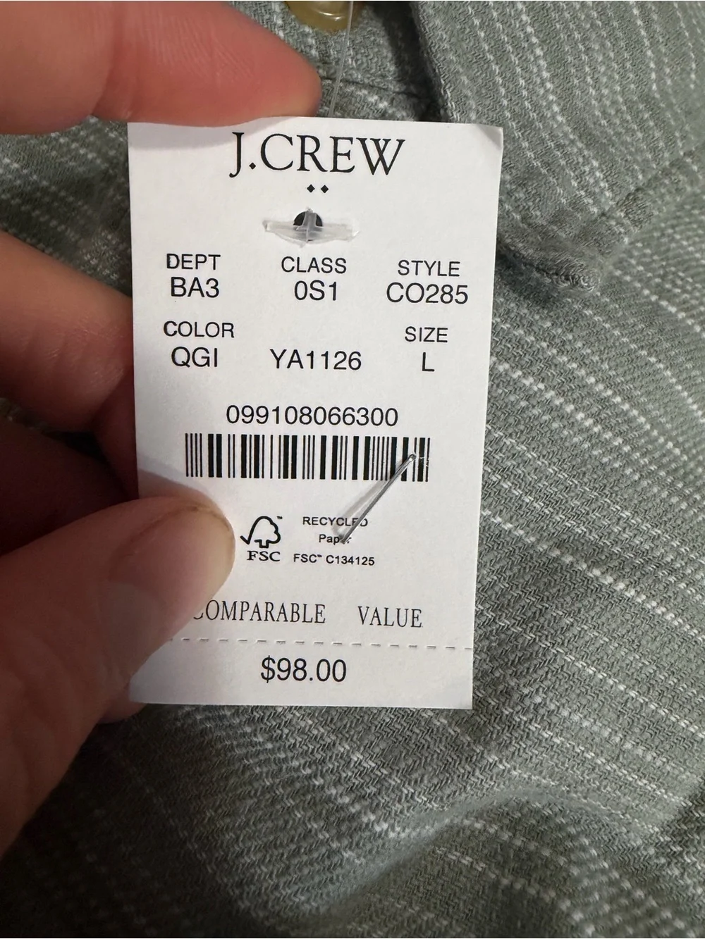 J crew quarry green Short-sleeve slub dobby shirt